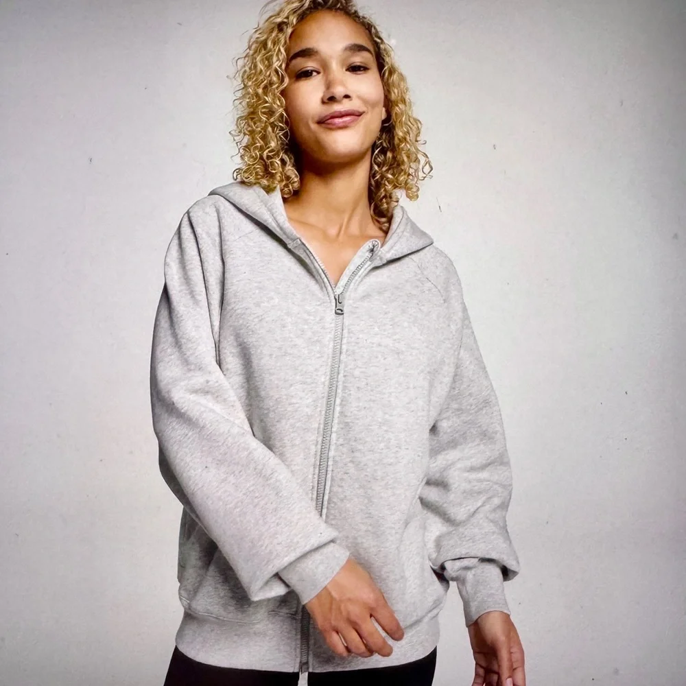 DSG Women's Classic Cream Fleece Full Zip-Up Hood Sweatshirt Size XL NWOT - Picture 2 of 11